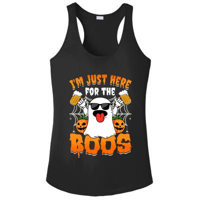 Funny Halloween Ghost Costume IM Just Here For The Boos Ladies PosiCharge Competitor Racerback Tank