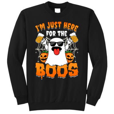 Funny Halloween Ghost Costume IM Just Here For The Boos Tall Sweatshirt