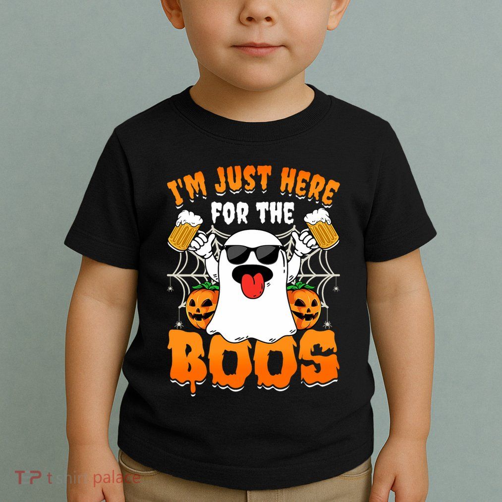 Funny Halloween Ghost Costume IM Just Here For The Boos Toddler T-Shirt