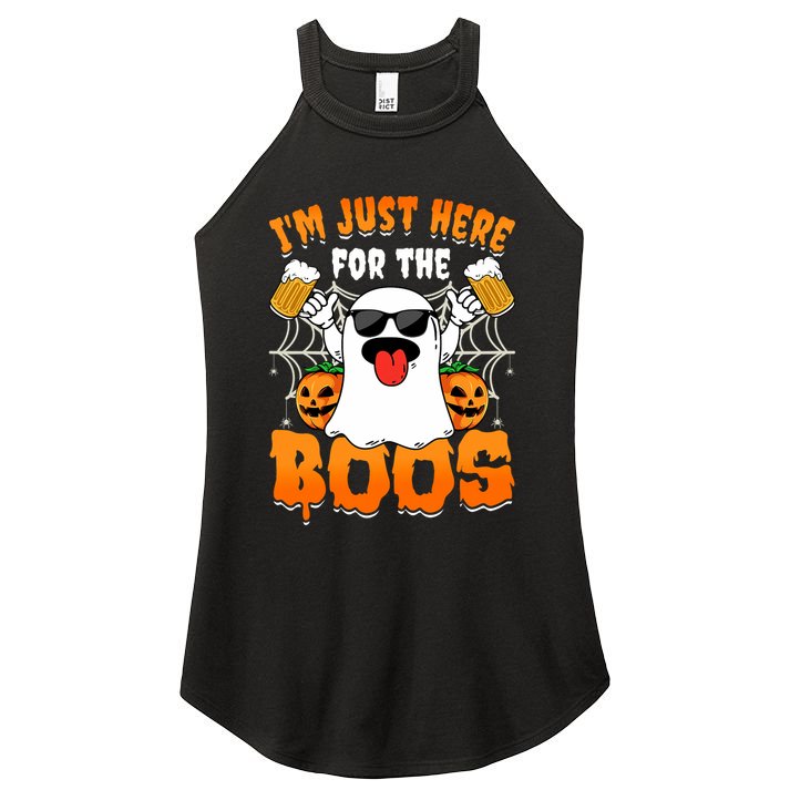 Funny Halloween Ghost Costume IM Just Here For The Boos Women's Perfect Tri Rocker Tank
