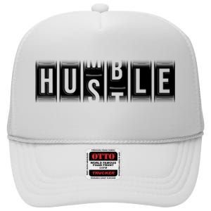 Funny Hustle Gift For Men And Women Cool Humble Odometer High Crown Mesh Back Trucker Hat