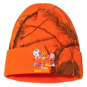 Flamingo Happy HalloThanksmas Funny Halloween Thanksgiving Kati Licensed 12" Camo Beanie