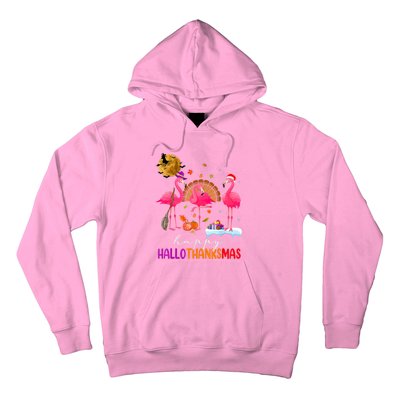 Flamingo Happy HalloThanksmas Funny Halloween Thanksgiving Hoodie