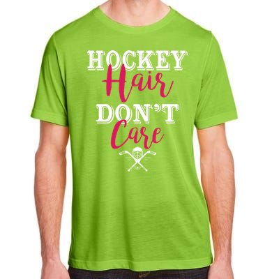 Funny Hockey Hair Dont Care Ice Hockey Player Mom Gift Adult ChromaSoft Performance T-Shirt