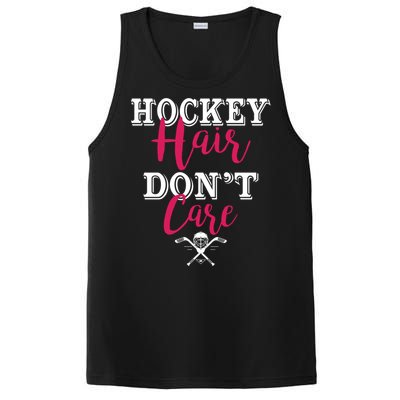 Funny Hockey Hair Dont Care Ice Hockey Player Mom Gift PosiCharge Competitor Tank