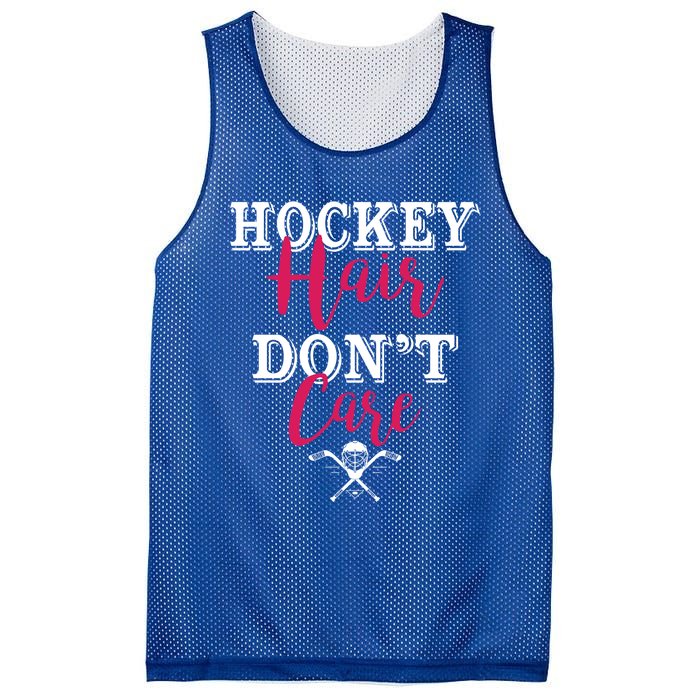 Funny Hockey Hair Dont Care Ice Hockey Player Mom Gift Mesh Reversible Basketball Jersey Tank