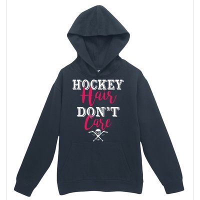 Funny Hockey Hair Dont Care Ice Hockey Player Mom Gift Urban Pullover Hoodie