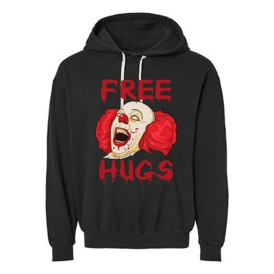 Free Hugs Halloween Evil Killer Scary Clown Horror Gift Garment-Dyed Fleece Hoodie