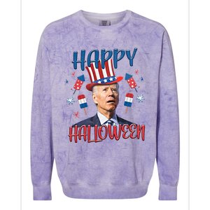 Funny Happy Halloween Biden Fourth Of July Funny 4th Of July Colorblast Crewneck Sweatshirt