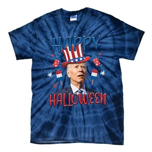 Funny Happy Halloween Biden Fourth Of July Funny 4th Of July Tie-Dye T-Shirt