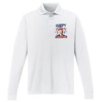 Funny Happy Halloween Biden Fourth Of July Funny 4th Of July Performance Long Sleeve Polo