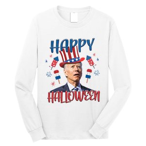 Funny Happy Halloween Biden Fourth Of July Funny 4th Of July Long Sleeve Shirt