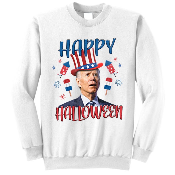 Funny Happy Halloween Biden Fourth Of July Funny 4th Of July Sweatshirt