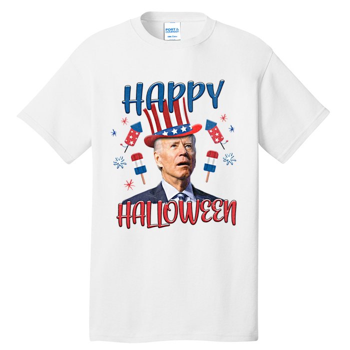 Funny Happy Halloween Biden Fourth Of July Funny 4th Of July Tall T-Shirt