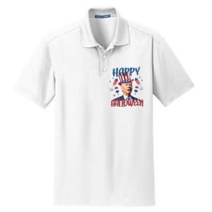 Funny Happy Halloween Biden Fourth Of July Funny 4th Of July Dry Zone Grid Polo