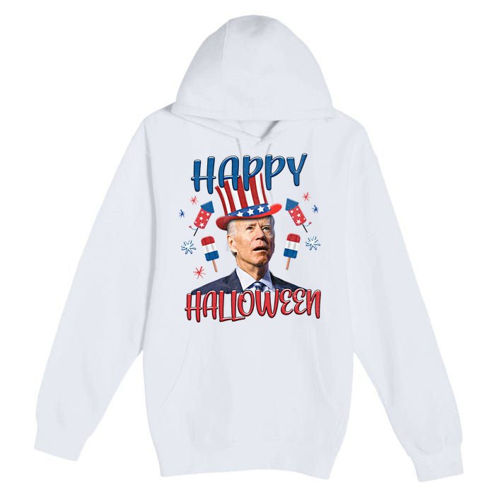 Funny Happy Halloween Biden Fourth Of July Funny 4th Of July Premium Pullover Hoodie