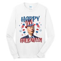 Funny Happy Halloween Biden Fourth Of July Funny 4th Of July Tall Long Sleeve T-Shirt