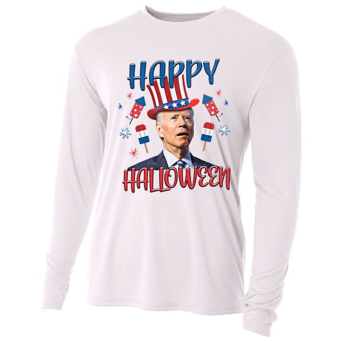 Funny Happy Halloween Biden Fourth Of July Funny 4th Of July Cooling Performance Long Sleeve Crew