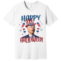 Funny Happy Halloween Biden Fourth Of July Funny 4th Of July Premium T-Shirt