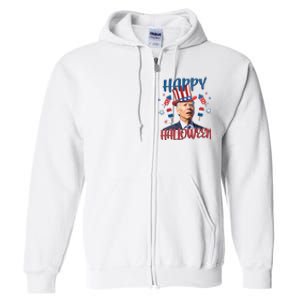 Funny Happy Halloween Biden Fourth Of July Funny 4th Of July Full Zip Hoodie