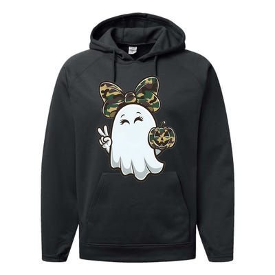 Funny Hello Hunting Season Halloween Camouflage Camo Ghost Performance Fleece Hoodie