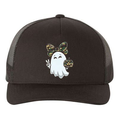 Funny Hello Hunting Season Halloween Camouflage Camo Ghost Yupoong Adult 5-Panel Trucker Hat