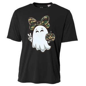 Funny Hello Hunting Season Halloween Camouflage Camo Ghost Cooling Performance Crew T-Shirt