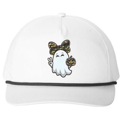 Funny Hello Hunting Season Halloween Camouflage Camo Ghost Snapback Five-Panel Rope Hat