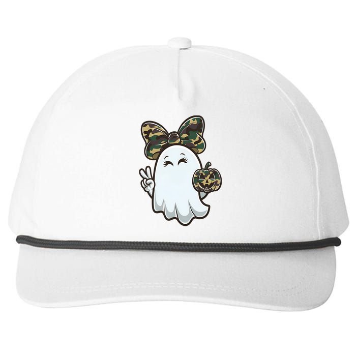 Funny Hello Hunting Season Halloween Camouflage Camo Ghost Snapback Five-Panel Rope Hat