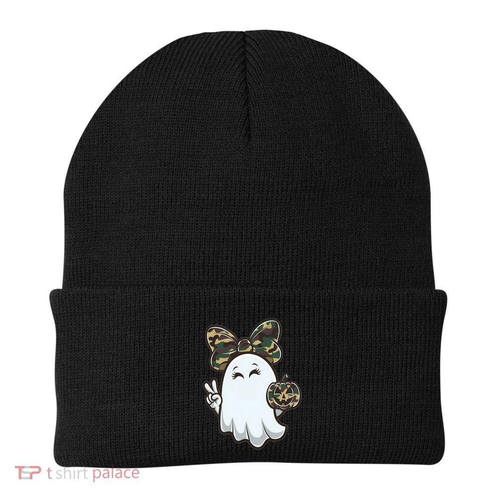 Funny Hello Hunting Season Halloween Camouflage Camo Ghost Beanie