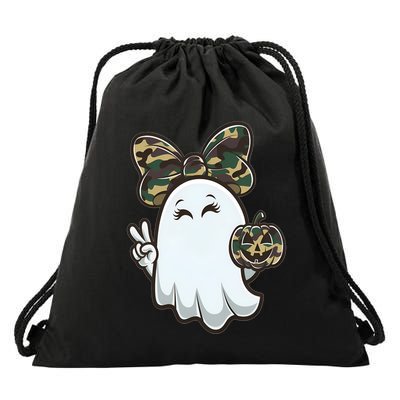 Funny Hello Hunting Season Halloween Camouflage Camo Ghost Drawstring Bag