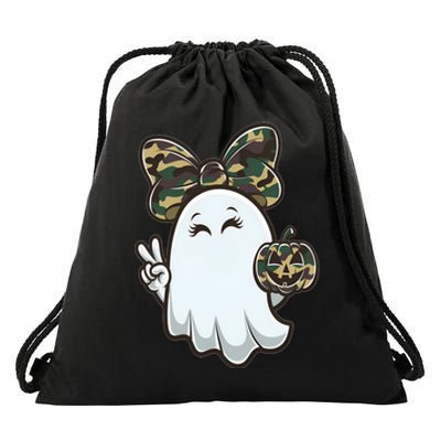 Funny Hello Hunting Season Halloween Camouflage Camo Ghost Drawstring Bag