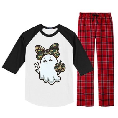 Funny Hello Hunting Season Halloween Camouflage Camo Ghost Raglan Sleeve Pajama Set