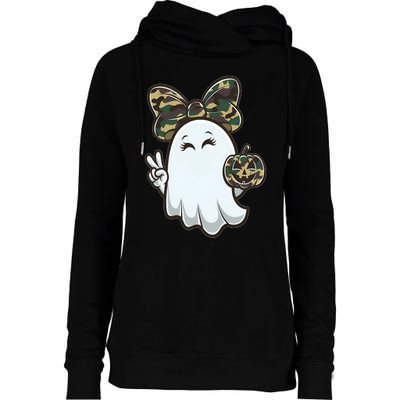 Funny Hello Hunting Season Halloween Camouflage Camo Ghost Womens Funnel Neck Pullover Hood