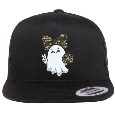 Funny Hello Hunting Season Halloween Camouflage Camo Ghost Flatbill Hat