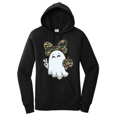 Funny Hello Hunting Season Halloween Camouflage Camo Ghost Women's Pullover Hoodie