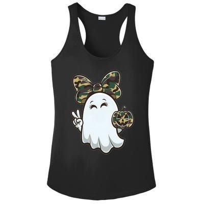 Funny Hello Hunting Season Halloween Camouflage Camo Ghost Ladies PosiCharge Competitor Racerback Tank