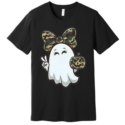 Funny Hello Hunting Season Halloween Camouflage Camo Ghost Premium T-Shirt