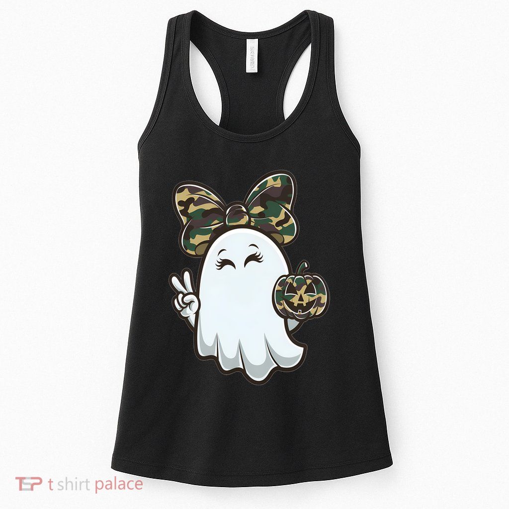 Funny Hello Hunting Season Halloween Camouflage Camo Ghost Womens Tank Top