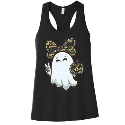 Funny Hello Hunting Season Halloween Camouflage Camo Ghost Women's Racerback Tank