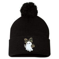 Funny Hello Hunting Season Halloween Camouflage Camo Ghost Pom Pom 12in Knit Beanie