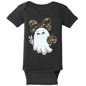 Funny Hello Hunting Season Halloween Camouflage Camo Ghost Baby Bodysuit