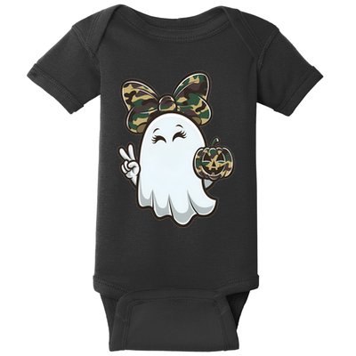 Funny Hello Hunting Season Halloween Camouflage Camo Ghost Baby Bodysuit