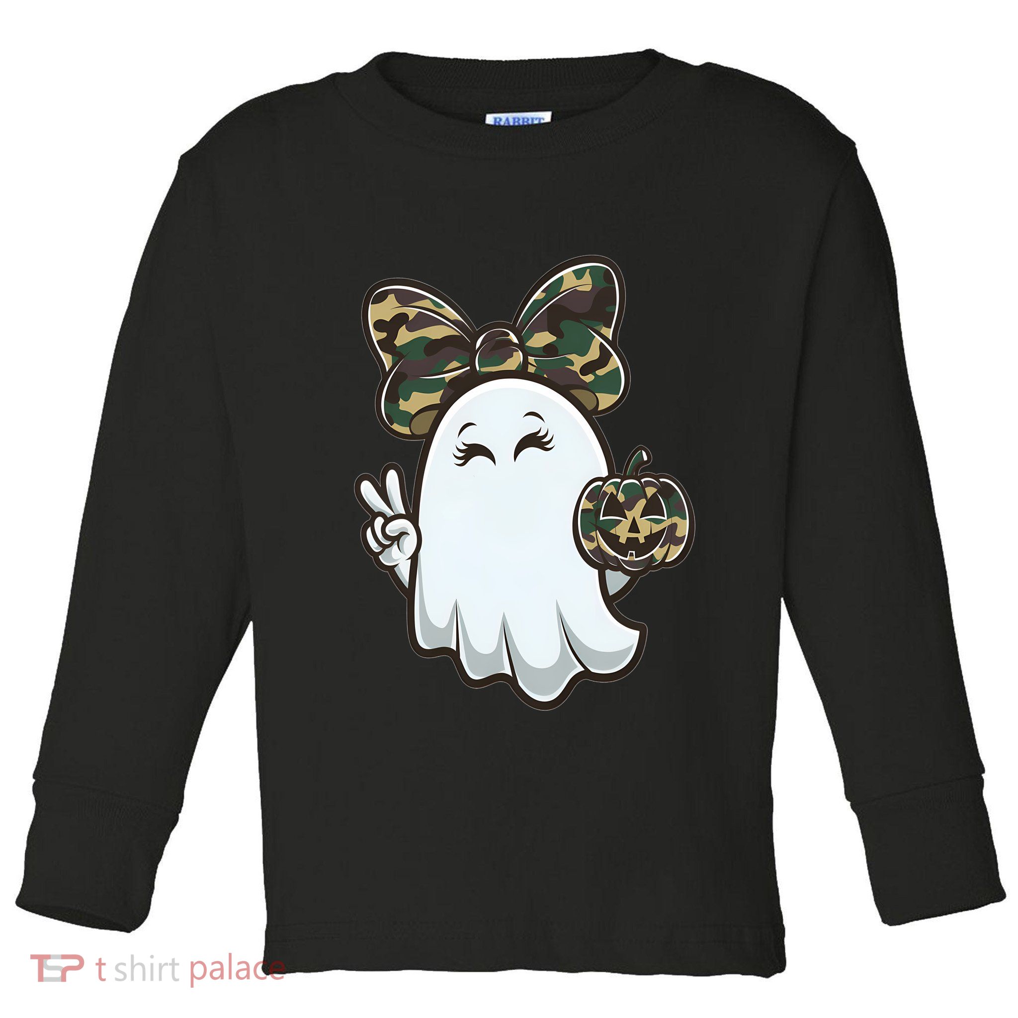Funny Hello Hunting Season Halloween Camouflage Camo Ghost Toddler Long Sleeve Shirt