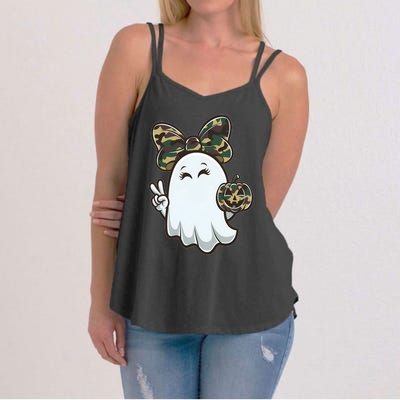 Funny Hello Hunting Season Halloween Camouflage Camo Ghost Women's Strappy Tank