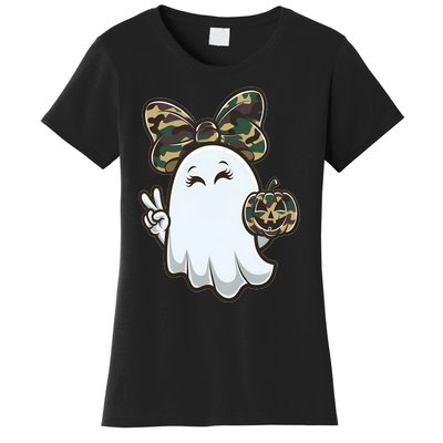 Funny Hello Hunting Season Halloween Camouflage Camo Ghost Women's T-Shirt