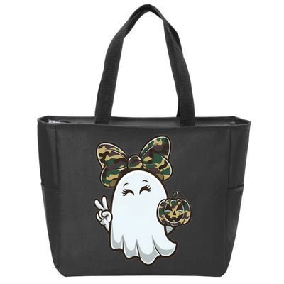 Funny Hello Hunting Season Halloween Camouflage Camo Ghost Zip Tote Bag