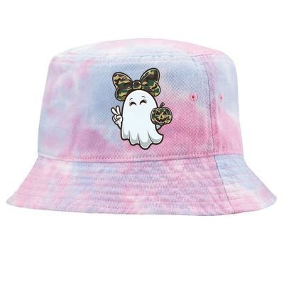 Funny Hello Hunting Season Halloween Camouflage Camo Ghost Tie-Dyed Bucket Hat