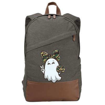 Funny Hello Hunting Season Halloween Camouflage Camo Ghost Cotton Canvas Backpack