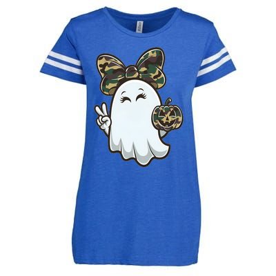 Funny Hello Hunting Season Halloween Camouflage Camo Ghost Enza Ladies Jersey Football T-Shirt